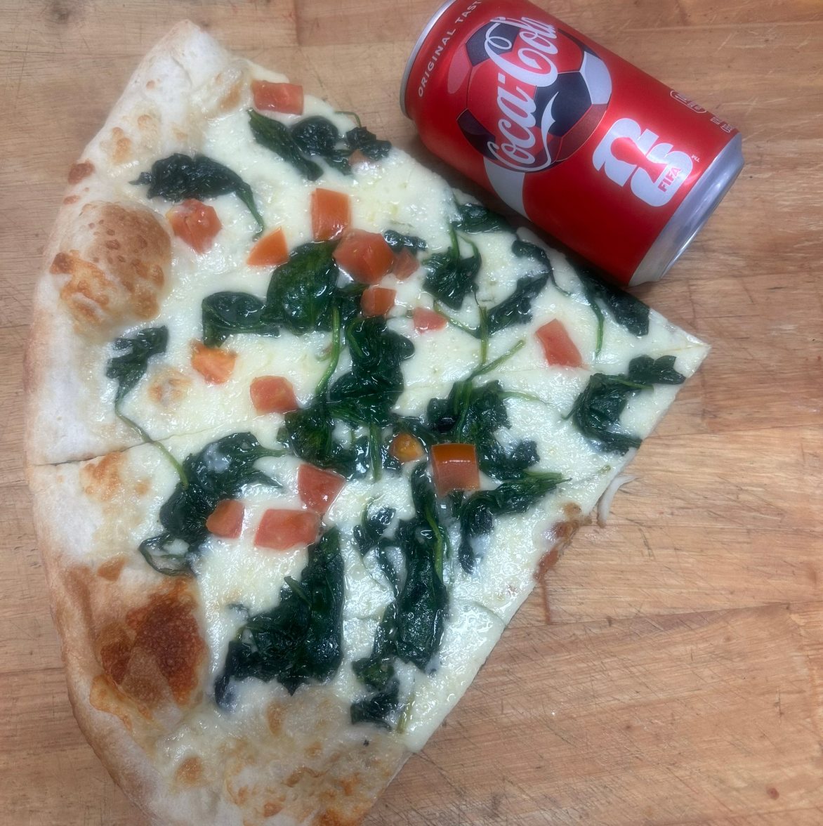 Two Gourmet Pizza Slices & Soda Special Lunch.