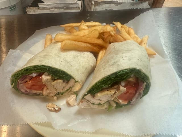 Greek Grilled Chicken Wrap.
