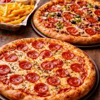 2 Large Plain Pizzas & Order of Fries Pick Up Only