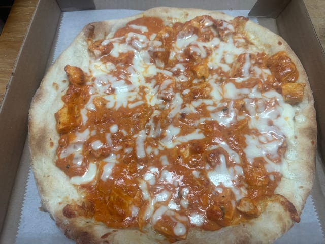 Chicken Vodka Pizza.