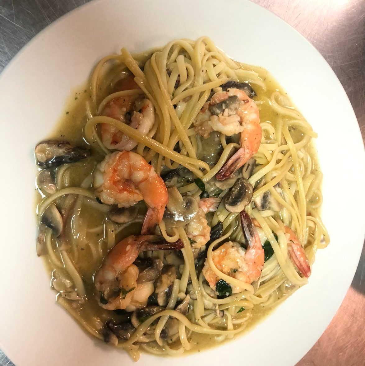 Pasta with Shrimp Scampi.