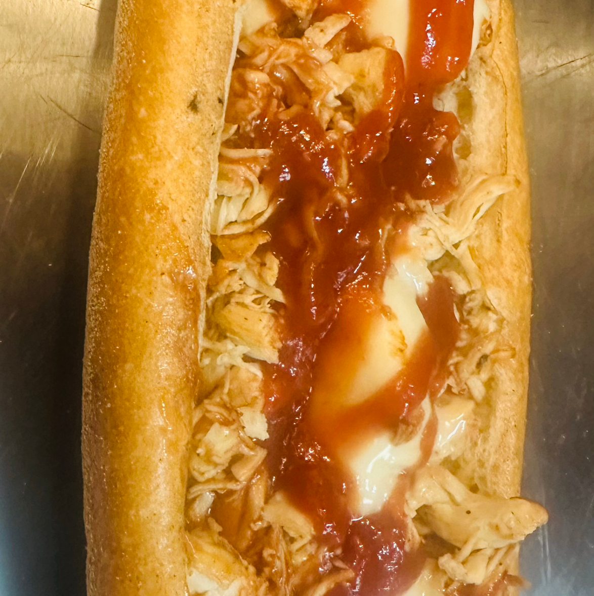 BBQ Chicken Cheesesteak Sandwich.