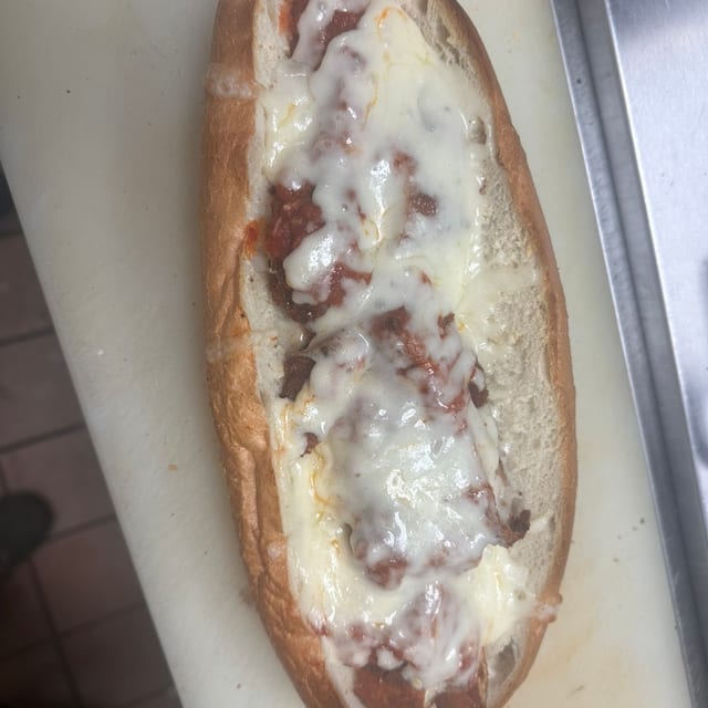 Meatball Parmigiana Sandwich.