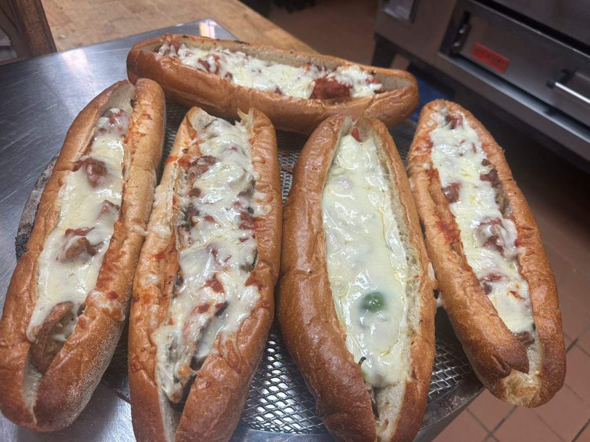 Shrimp Parmigiana Sandwich.