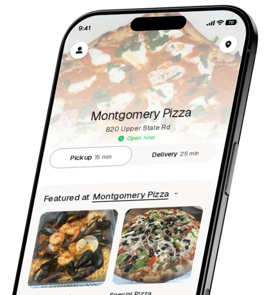 Montgomery Pizza app preview