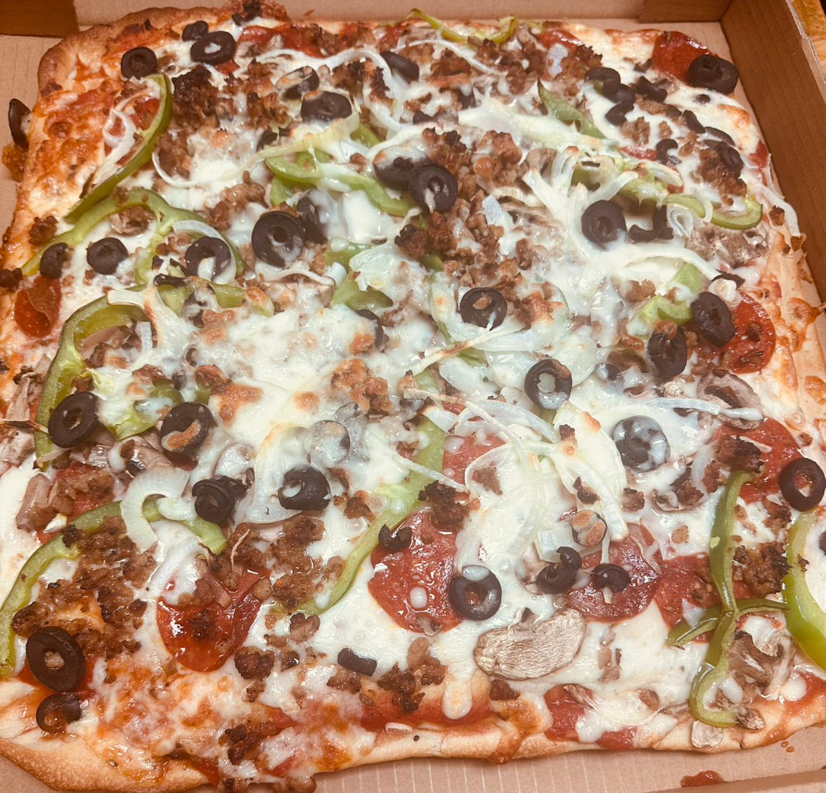 The Work Sicilian Pizza.