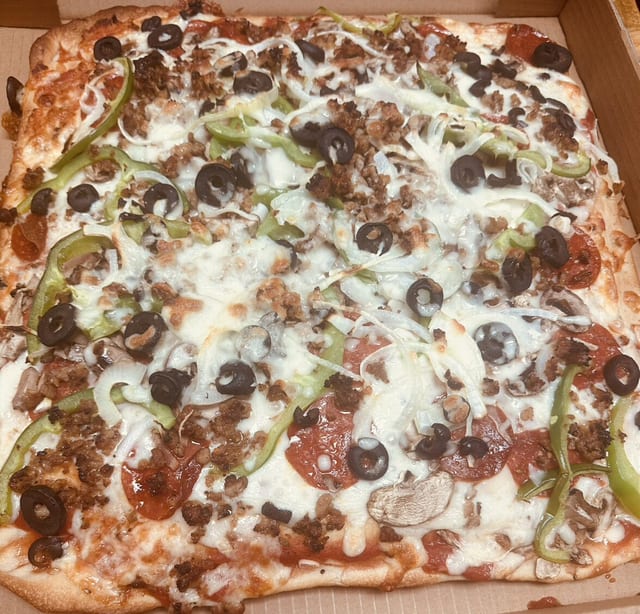 The Work Sicilian Pizza.