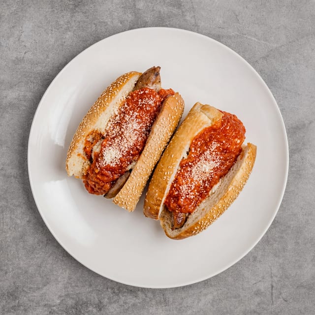 Veal Parmigiana Sandwich.