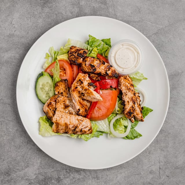 Tossed Salad with Salmon.
