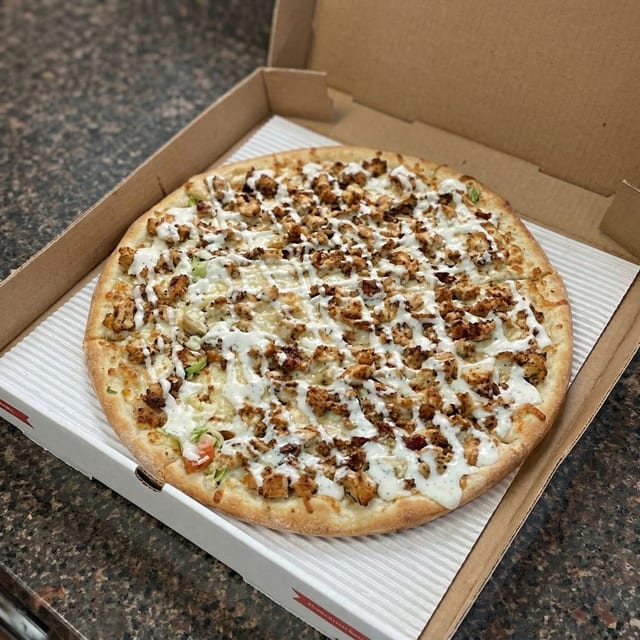 Chicken Ranch Pizza.