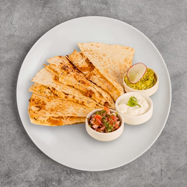 Chicken Quesadilla, Fries & Soda Lunch.