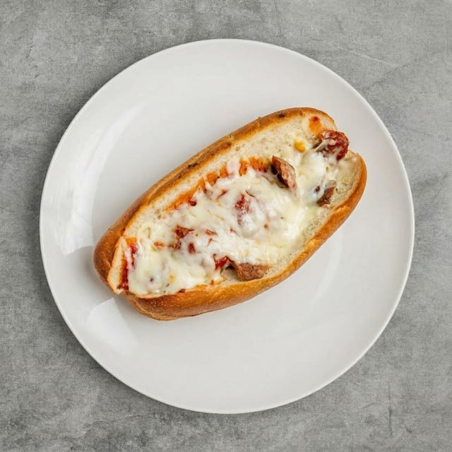Sausage Parmigiana Sandwich.
