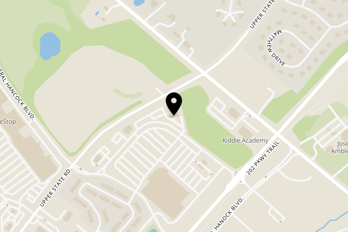 Map showing the location of Montgomery Pizza on 820 Upper State Rd in North Wales